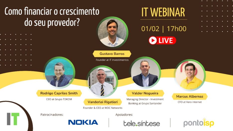 Webinar vai debater financiamento de ISP/Crédito: Divulgação